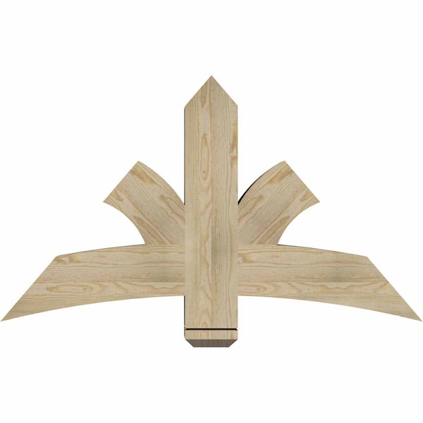 Ekena Millwork Davenport Rough Sawn Timber Gable Bracket, Douglas Fir, 48"W x 28"H x 6"D x 6"F, 14/12 Pitch GBW048X28X0606DAV00RDF - main